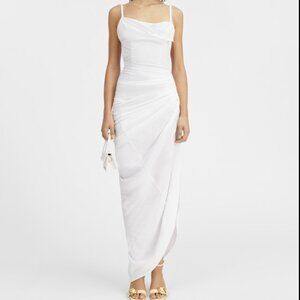 NEW Jacquemus White Le Papier La Robe Saudade Lounge Maxi Dress